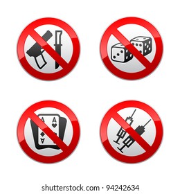 Set prohibited signs - gaming