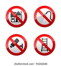 Set prohibited signs - home