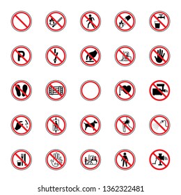 Set Stickers Prohibition Signs Vector Eps10 Stock Vector (Royalty Free ...