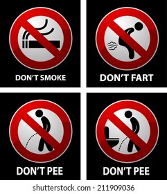 Set prohibited signs vector illustration