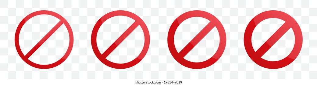 Set of prohibition circle template in different thickness
