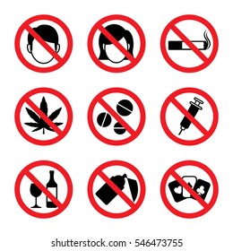 Set of prohibition sign