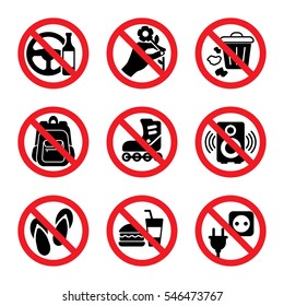 Set of prohibition sign