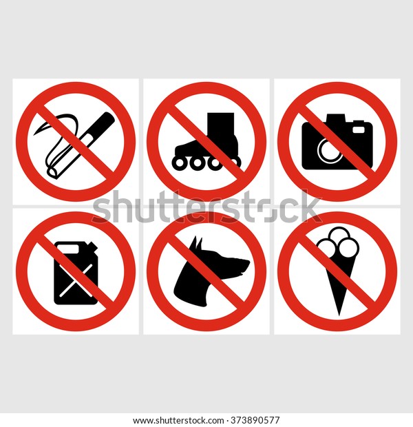 Set of prohibition\
sign vector symbols