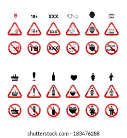 Set of Prohibition Signs. Vector Illustration
