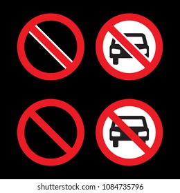 Set of prohibitory sign templates.