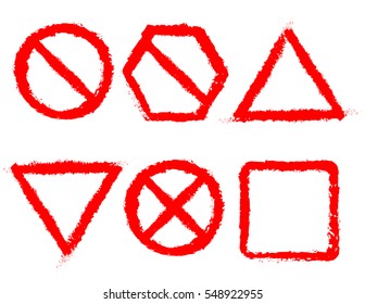 Set of Prohibitory traffic signs. stop, entry is prohibited. Flat design, vector.