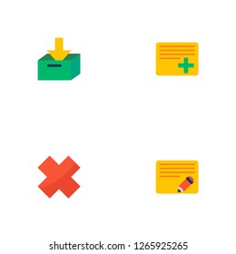 Set of project icons flat style symbols with add task, cancel, edit task and other icons for your web mobile app logo design.