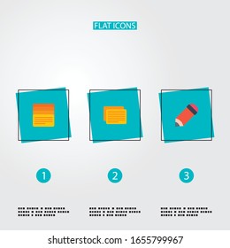 Set of project icons flat style symbols with task list, pencil and other icons for your web mobile app logo design.