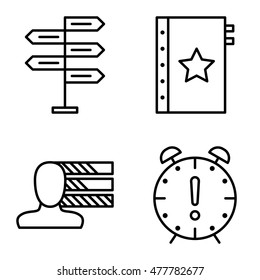 Set Of Project Management Icons On Decision Making, Personality And Deadline. Project Management Vector Icons For App, Web, Mobile And Infographics Design.