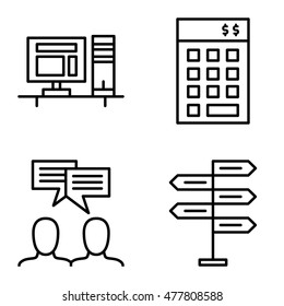 Set Of Project Management Icons On Decision Making, Idea Brainstorming And Investment. Project Management Vector Icons For App, Web, Mobile And Infographics Design.