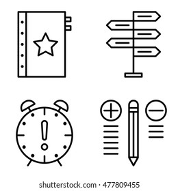 Set Of Project Management Icons On Decision Making, Best Solution And Deadline. Project Management Vector Icons For App, Web, Mobile And Infographics Design.