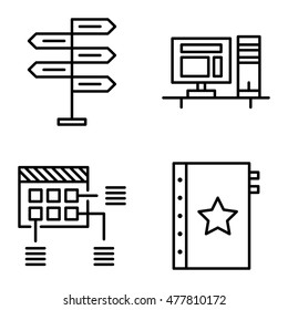 Set Of Project Management Icons On Decision Making, Planning And Quality Management. Project Management Vector Icons For App, Web, Mobile And Infographics Design.