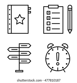 Set Of Project Management Icons On Decision Making, Deadline And Task List. Project Management Vector Icons For App, Web, Mobile And Infographics Design.