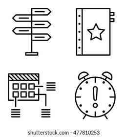 Set Of Project Management Icons On Decision Making, Planning And Deadline. Project Management Vector Icons For App, Web, Mobile And Infographics Design.