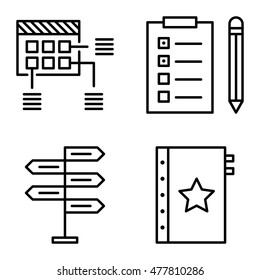 Set Of Project Management Icons On Decision Making, Planning And Task List. Project Management Vector Icons For App, Web, Mobile And Infographics Design.