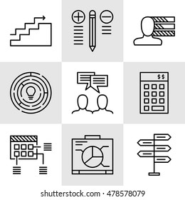 Set Of Project Management Icons On Decision Making, Personality And Team Meeting. Project Management Vector Icons For App, Web, Mobile And Infographics Design. Set Of Project Management Icons On Decision Making, Personality And Team Meeting. Project Management Vector Icons For App, Web, Mobile And Infographics Design.