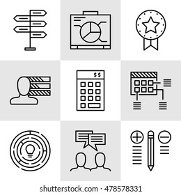 Set Of Project Management Icons On Decision Making, Personality And Team Meeting. Project Management Vector Icons For App, Web, Mobile And Infographics Design.
