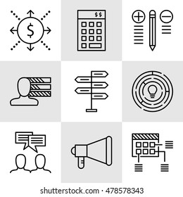Set Of Project Management Icons On Decision Making, Personality And Team Meeting. Project Management Vector Icons For App, Web, Mobile And Infographics Design.
