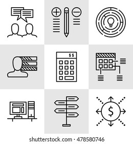 Set Of Project Management Icons On Decision Making, Personality And Team Meeting. Project Management Vector Icons For App, Web, Mobile And Infographics Design.
