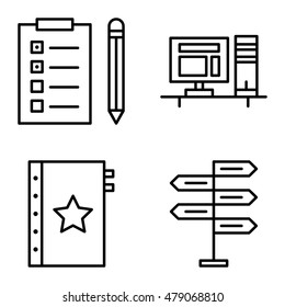 Set Of Project Management Icons On Decision Making, Task List And Quality Management.