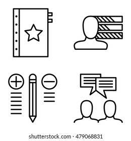 Set Of Project Management Icons On Personality, Idea Brainstorming And Best Solution. Project Management Vector Icons For App, Web, Mobile And Infographics Design.