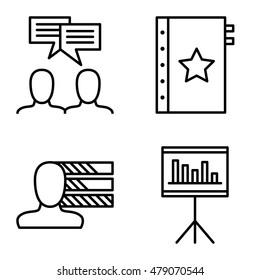 Set Of Project Management Icons On Personality, Idea Brainstorming And Quality Management.