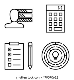 Set Of Project Management Icons On Personality, Creativity And Task List. Project Management Vector Icons For App, Web, Mobile And Infographics Design.