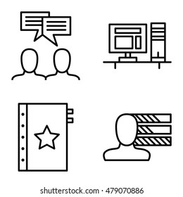Set Of Project Management Icons On Personality, Idea Brainstorming And Quality Management.
