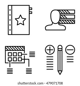Set Of Project Management Icons On Personality, Best Solution And Planning. Project Management Vector Icons For App, Web, Mobile And Infographics Design.