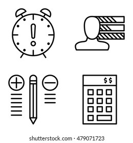 Set Of Project Management Icons On Personality, Best Solution And Deadline. Project Management Vector Icons For App, Web, Mobile And Infographics Design.