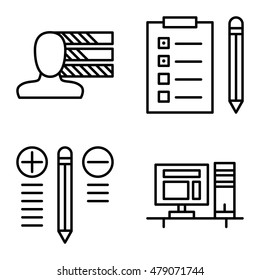 Set Of Project Management Icons On Personality, Best Solution And Task List. Project Management Vector Icons For App, Web, Mobile And Infographics Design.