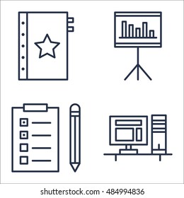 Set Of Project Management Icons On Workspace, Quality Management, Task List And More. Premium Quality EPS10 Vector Illustration For Mobile, App, UI Design.