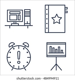 Set Of Project Management Icons On Statistics, Deadline, Workspace And More. Premium Quality EPS10 Vector Illustration For Mobile, App, UI Design.