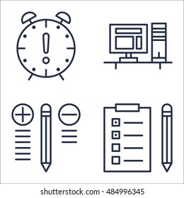 Set Of Project Management Icons On Best Solution, Workspace, Task List And More. Premium Quality EPS10 Vector Illustration For Mobile, App, UI Design.