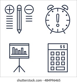 Set Of Project Management Icons On Deadline, Statistics, Best Solution And More. Premium Quality EPS10 Vector Illustration For Mobile, App, UI Design.