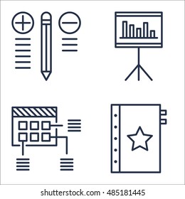Set Of Project Management Icons On Best Solution, Statistics, Quality Management And More. Premium Quality EPS10 Vector Illustration For Mobile, App, UI Design.