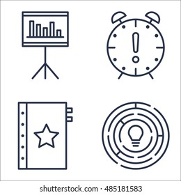 Set Of Project Management Icons On Creativity, Deadline, Quality Management And More. Premium Quality EPS10 Vector Illustration For Mobile, App, UI Design.