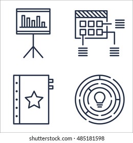 Set Of Project Management Icons On Quality Management, Statistics, Creativity And More. Premium Quality EPS10 Vector Illustration For Mobile, App, UI Design.