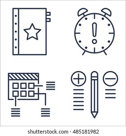 Set Of Project Management Icons On Best Solution, Quality Management, Deadline And More. Premium Quality EPS10 Vector Illustration For Mobile, App, UI Design.