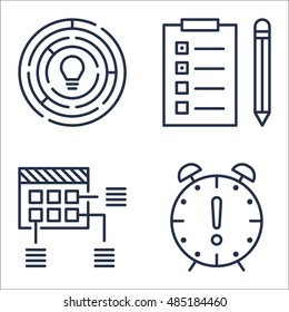 Set Of Project Management Icons On Creativity, Task List, Deadline And More. Premium Quality EPS10 Vector Illustration For Mobile, App, UI Design.