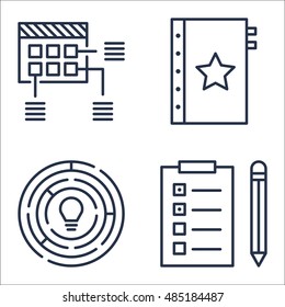 Set Of Project Management Icons On Planning, Quality Management, Creativity And More. Premium Quality EPS10 Vector Illustration For Mobile, App, UI Design.