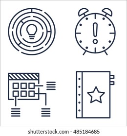 Set Of Project Management Icons On Quality Management, Planning, Creativity And More. Premium Quality EPS10 Vector Illustration For Mobile, App, UI Design.