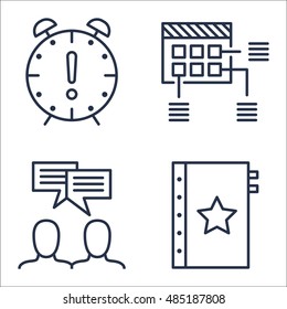 Set Of Project Management Icons On Quality Management, Deadline, Team Meeting And More. Premium Quality EPS10 Vector Illustration For Mobile, App, UI Design.