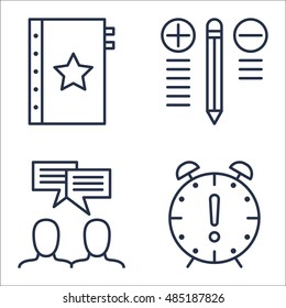 Set Of Project Management Icons On Deadline, Team Meeting, Best Solution And More. Premium Quality EPS10 Vector Illustration For Mobile, App, UI Design.