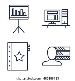 Set Of Project Management Icons On Workspace, Personality, Quality Management And More. Premium Quality EPS10 Vector Illustration For Mobile, App, UI Design.
