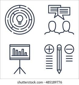 Set Of Project Management Icons On Statistics, Best Solution, Creativity And More. Premium Quality EPS10 Vector Illustration For Mobile, App, UI Design.