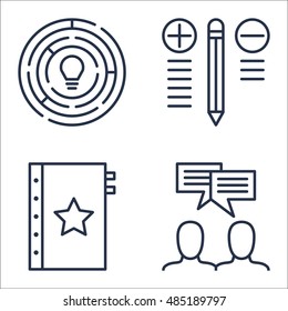 Set Of Project Management Icons On Best Solution, Creativity, Quality Management And More. Premium Quality EPS10 Vector Illustration For Mobile, App, UI Design.