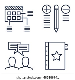 Set Of Project Management Icons On Planning, Team Meeting, Best Solution And More. Premium Quality EPS10 Vector Illustration For Mobile, App, UI Design.