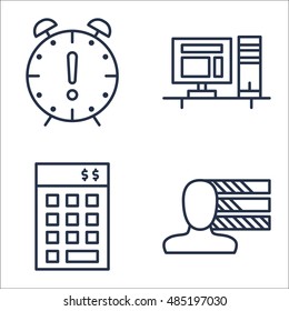 Set Of Project Management Icons On Deadline, Investment, Workspace And More. Premium Quality EPS10 Vector Illustration For Mobile, App, UI Design.